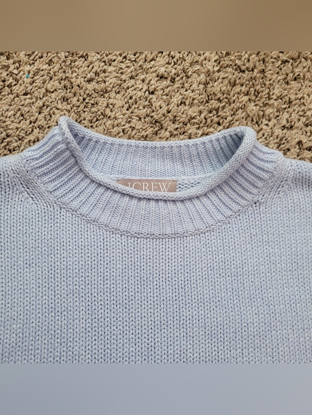 J. Crew Rollneck Sweater Light Sky Blue 100% Cotton BV409 Size Small - Picture 4 of 8